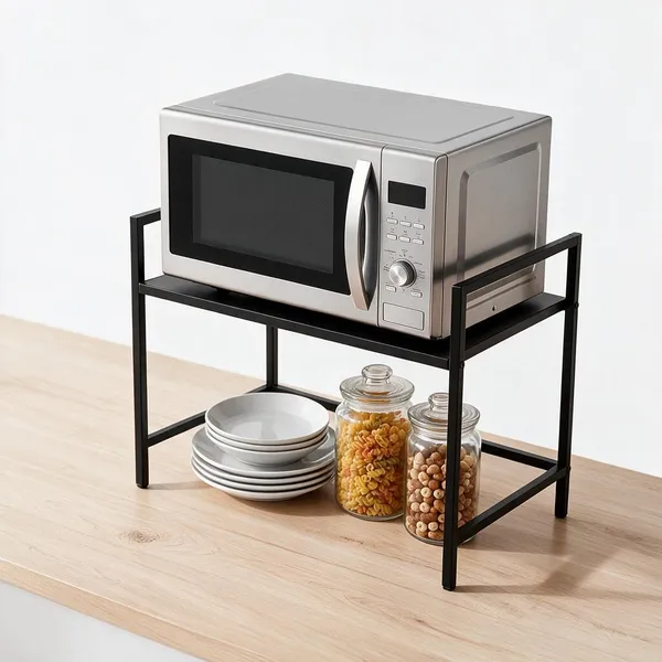 Black_Metal_Microwave_Stand_For_Kitchen