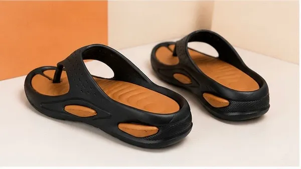 Voolio_Men_S_Black_Orange_Comfort_Flip_Flops