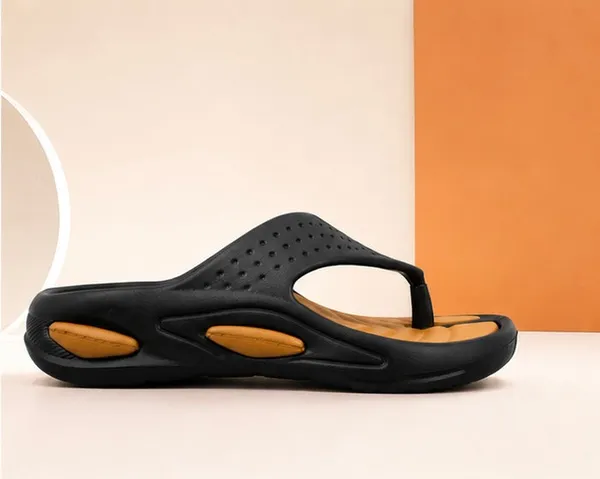Voolio_Men's_Black_&_White_+_Black_&_Tan_Comfort_Flip_Flops_Duo