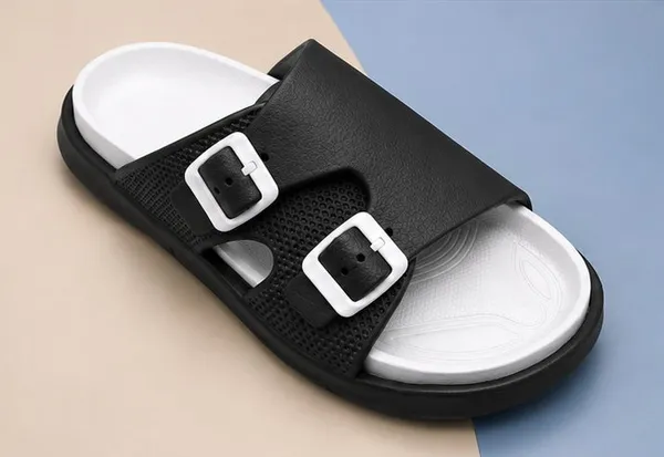Voolio_Men_S_Black_White_Adjustable_Comfort_Sandals