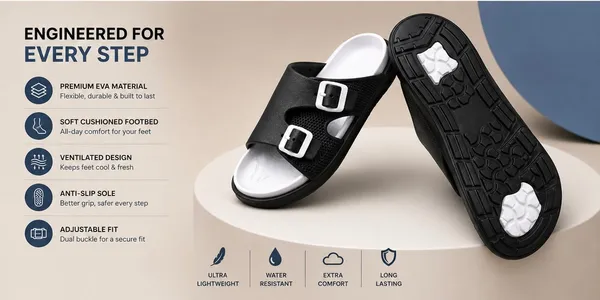 Voolio_Men_S_Black_White_Adjustable_Comfort_Sandals