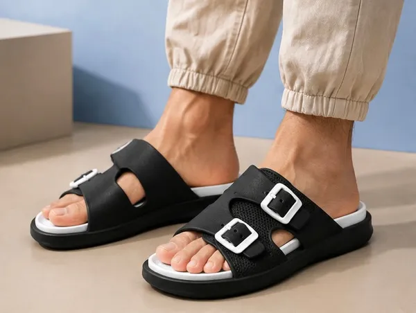 Voolio_Men_S_Black_White_Adjustable_Comfort_Sandals
