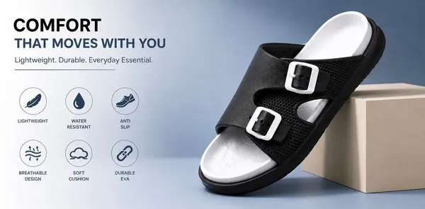 Voolio_Men_S_Black_White_Adjustable_Comfort_Sandals