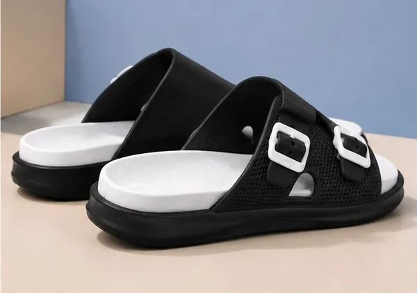 Voolio_Men_S_Black_White_Adjustable_Comfort_Sandals