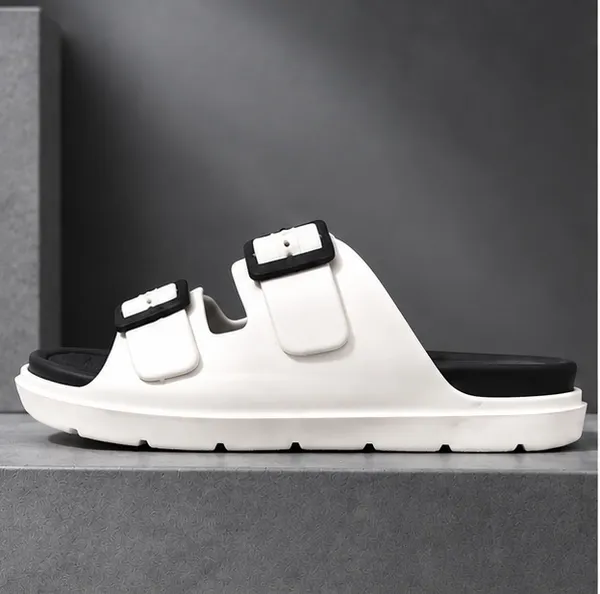 VOOLIO_Men’s_Double_Strap_Buckle_Slides_–_Premium_White_&_Black_Comfort_Sandals