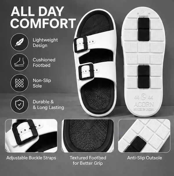 VOOLIO_Men’s_Double_Strap_Buckle_Slides_–_Premium_White_&_Black_Comfort_Sandals