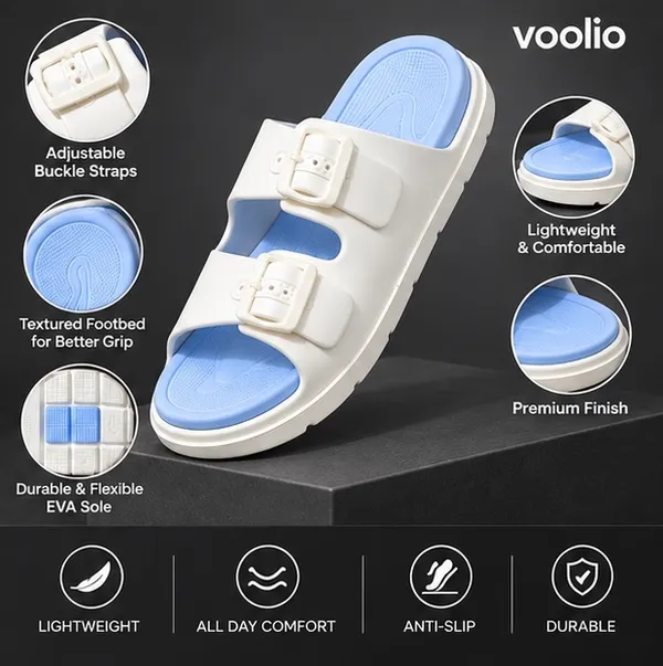 VOOLIO_Men’s_Double_Strap_Buckle_Slides_–_White_&_Sky_Blue_Comfort_Sandals