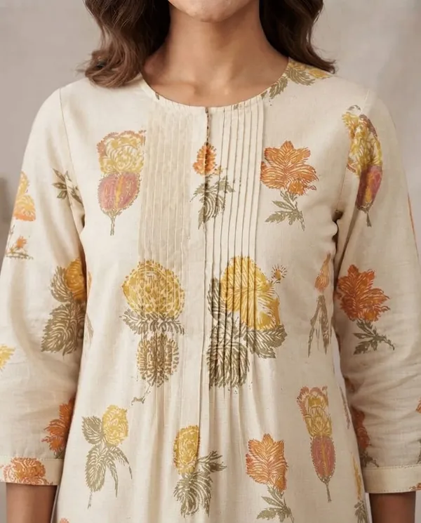 Cream_Floral_Print_Kurta_Set_for_Women