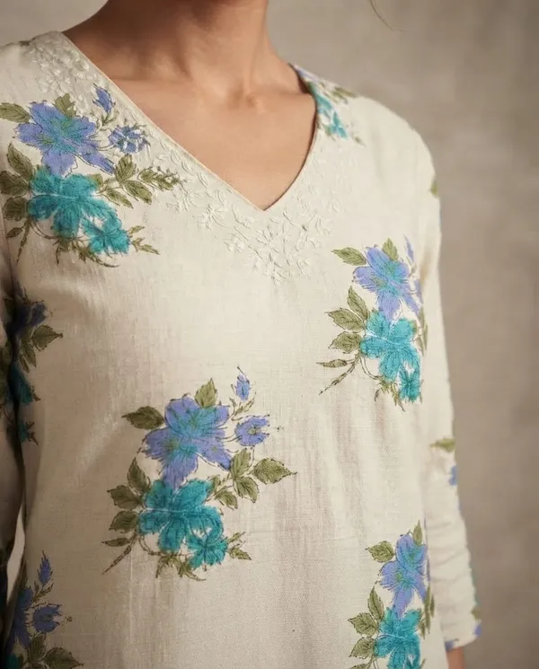 Cream_Floral_Print_Kurta_Set_for_Women