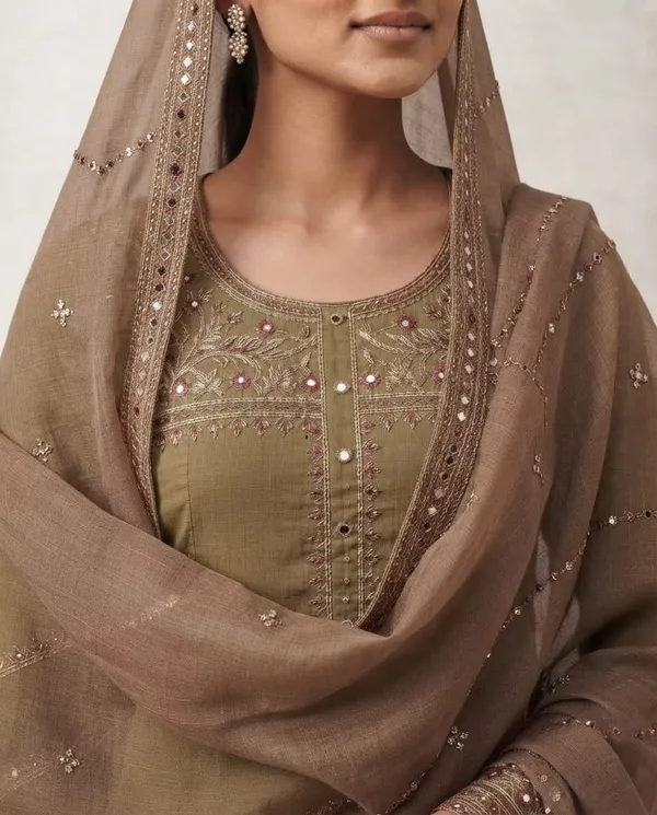 Olive_Cotton_Embroidered_Ethnic_Suit_Set_For_Women
