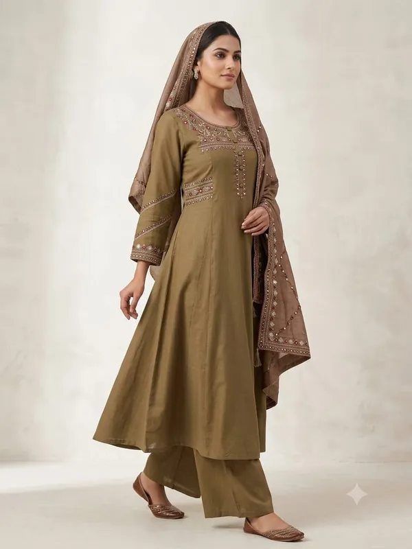Olive_Cotton_Embroidered_Ethnic_Suit_Set_For_Women