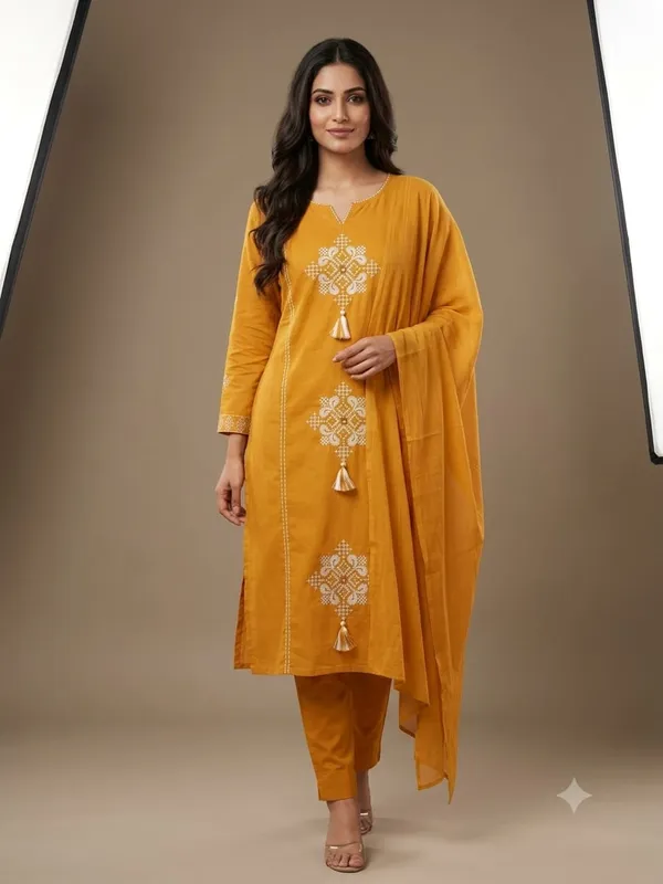 Mustard_Mal_Cotton_Embroidered_Straight_Suit_Set_For_Women
