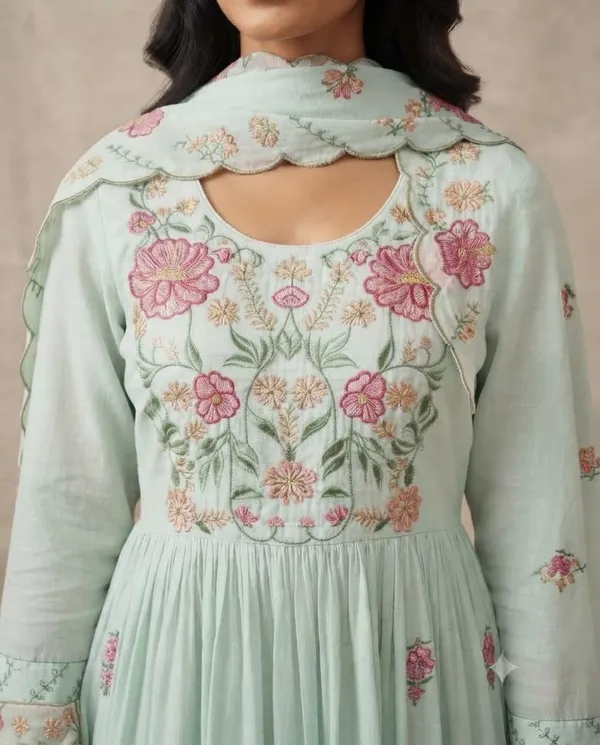 Mint_Green_Embroidered_Anarkali_Suit_Set_For_Women