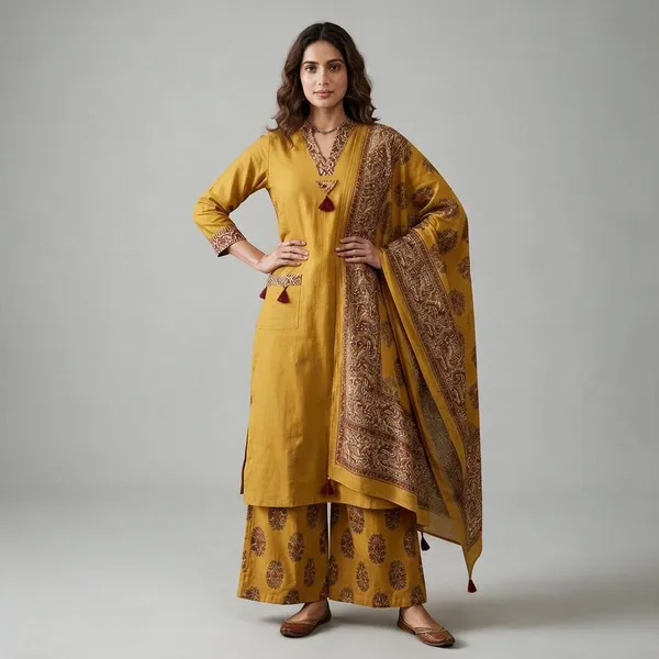 Mustard_Printed_Straight_Kurta_Palazzo_Set_For_Women