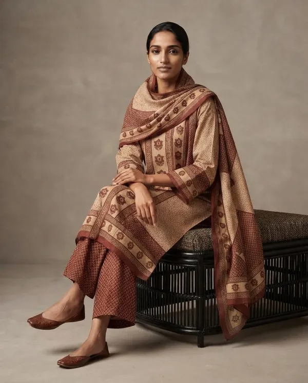 Brown_Mal_Cotton_Printed_Straight_Kurta_Set_For_Women