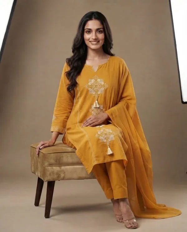Mustard_Mal_Cotton_Embroidered_Straight_Suit_Set_For_Women