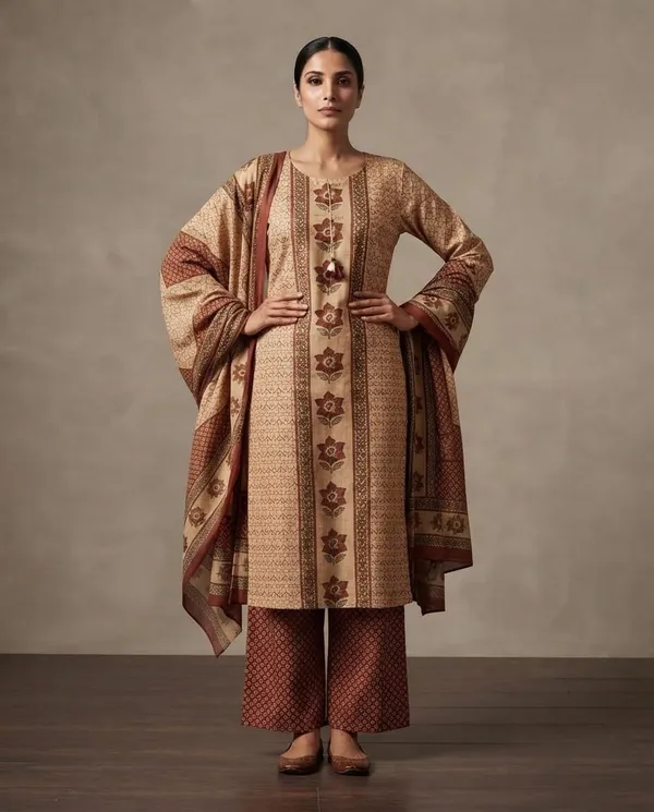 Brown_Mal_Cotton_Printed_Straight_Kurta_Set_For_Women