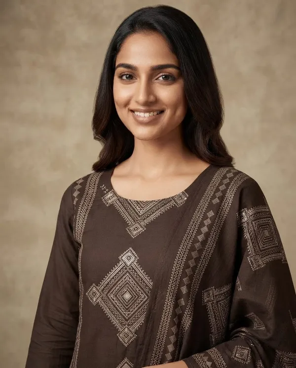 Brown_Mal_Cotton_Printed_Kurta_Set_For_Women