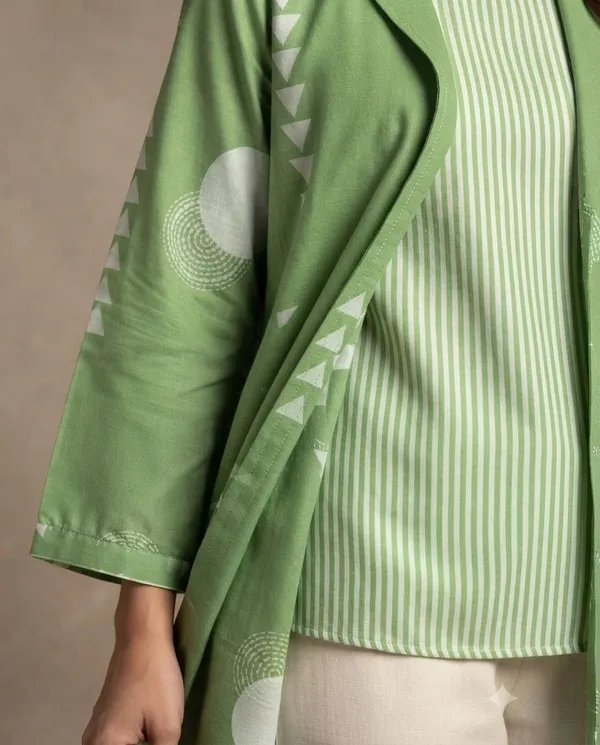 Green_Cotton_Printed_Layered_Kurta_Set_For_Women