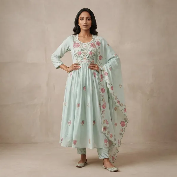 Mint_Green_Embroidered_Anarkali_Suit_Set_For_Women