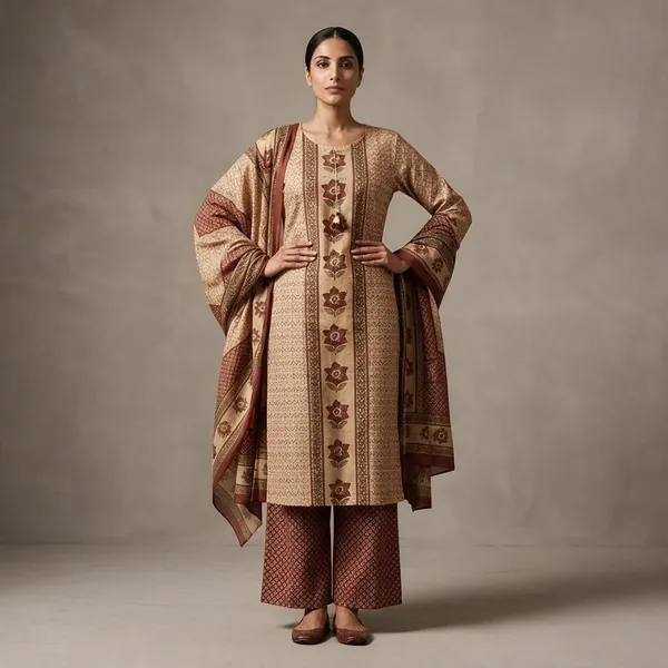 Brown_Mal_Cotton_Printed_Straight_Kurta_Set_For_Women