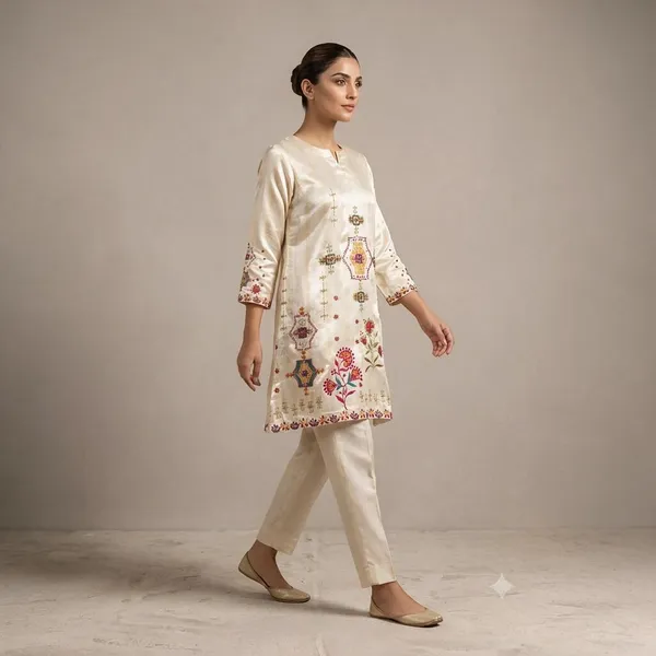 Cream_Pure_Gaji_Embroidered_Straight_Kurta_Set_For_Women