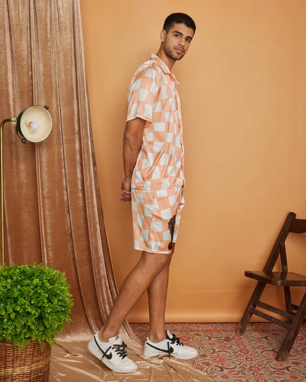 Fuzzy_Checkers_Premium_Soft_Satin_Shorts