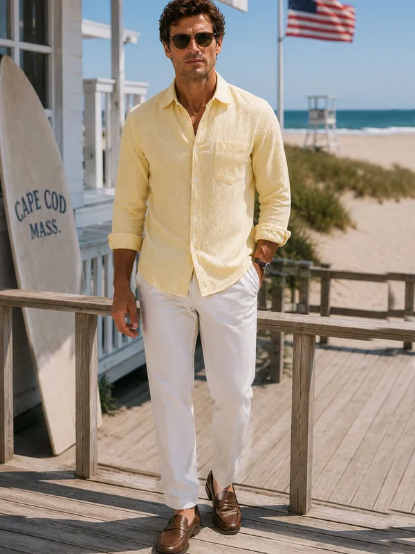 Butter_Yellow_Seersucker_Shirt