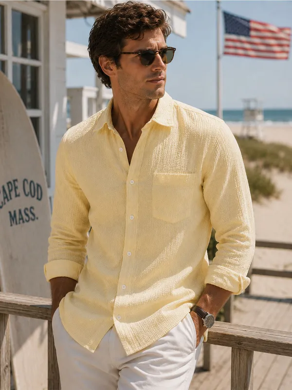 Butter_Yellow_Seersucker_Shirt