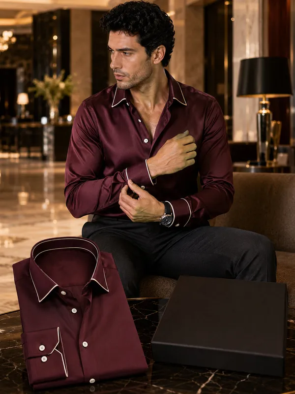 Windsor_Wine_Piping_Premium_Soft_Satin_Party_Shirt