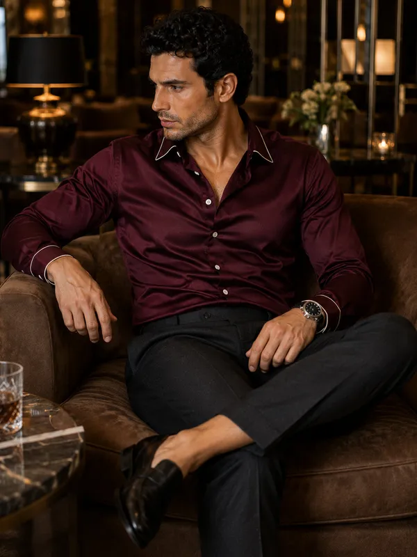 Windsor_Wine_Piping_Premium_Soft_Satin_Party_Shirt