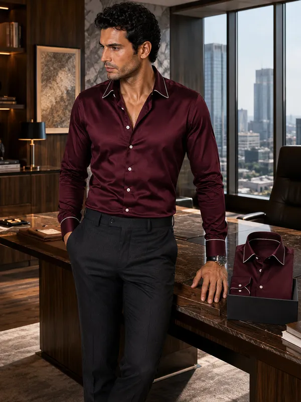 Windsor_Wine_Piping_Premium_Soft_Satin_Party_Shirt