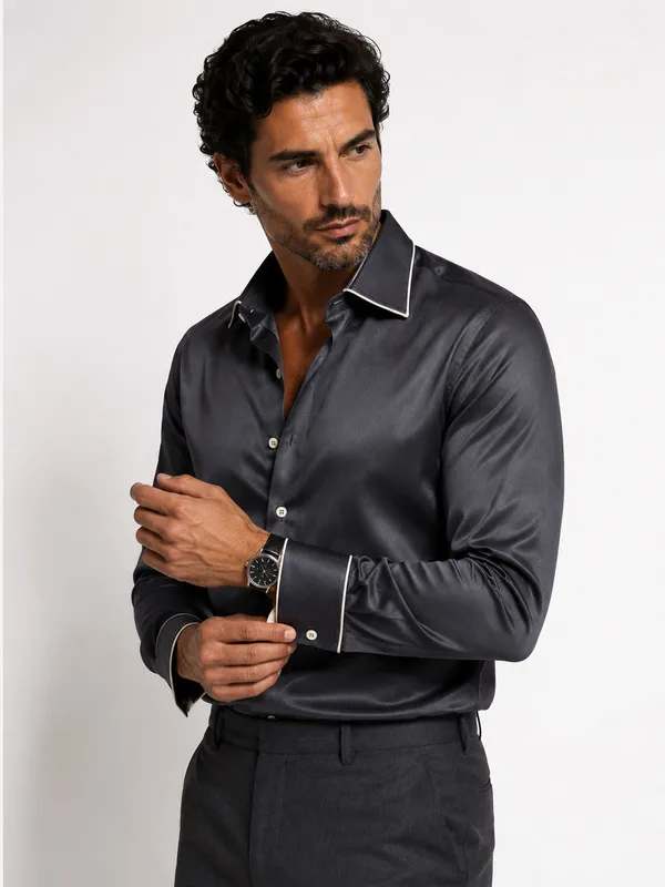 Graphite_Piping_Premium_Soft_Satin_Party_Shirt