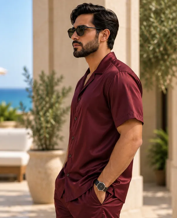 Signature_Satin_Cuban_Shirt-Burgundy