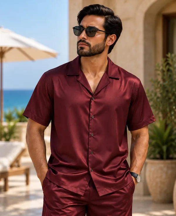 Signature_Satin_Cuban_Shirt-Burgundy