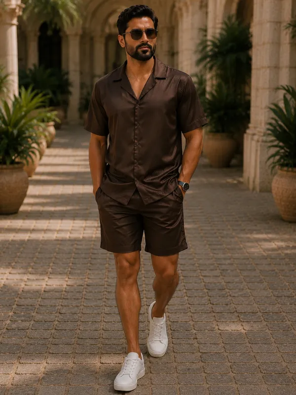 Signature_Satin_Cuban_Shirt-Chocolate_Brown