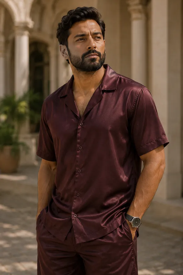 Signature_Satin_Co-Ord_Set-•	Burgundy