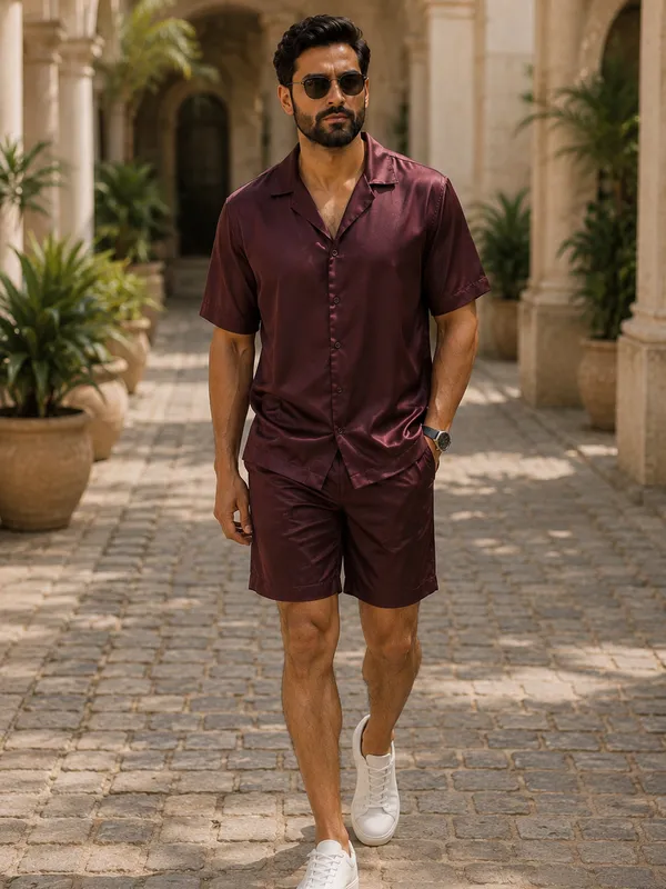 Signature_Satin_Resort_Shorts-Burgundy