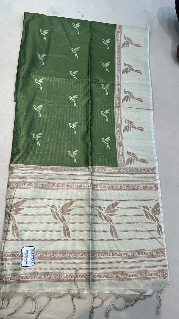 Green_Cotton_Floral_Print_Saree_For_Women