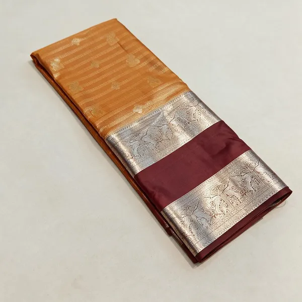 Orange_Traditional_Zari_Border_Silk_And_Polyster_Saree_For_Women