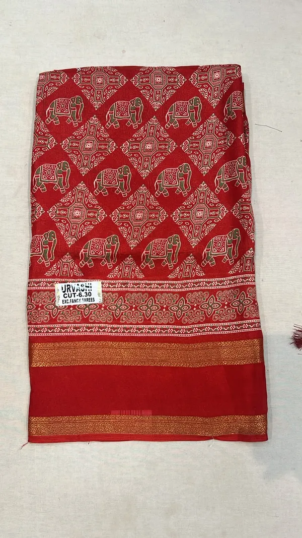 Red_Printed_Fancy_Saree_For_Women