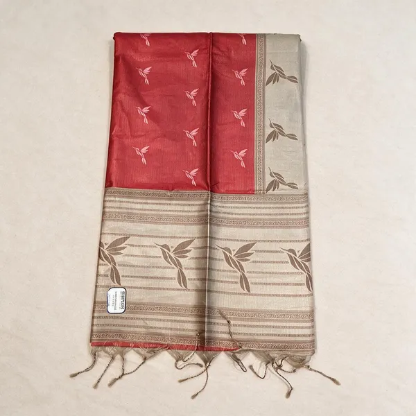 Red_Printed_Floral_Silk_And_Polyster_Saree_For_Women