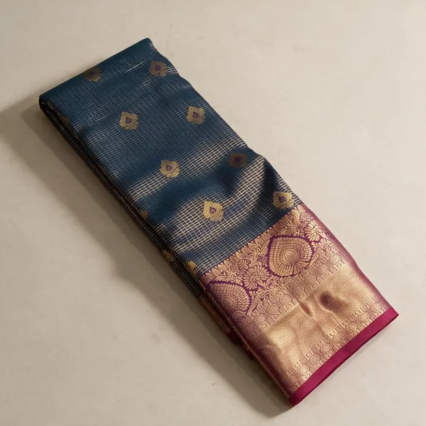 Blue_Silk_And_Polyster_Zari_Border_Saree_For_Women