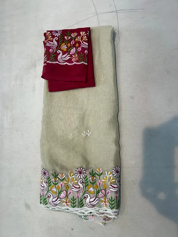 Cream_And_Maroon_Embroidered_Suit_Material_for_Women