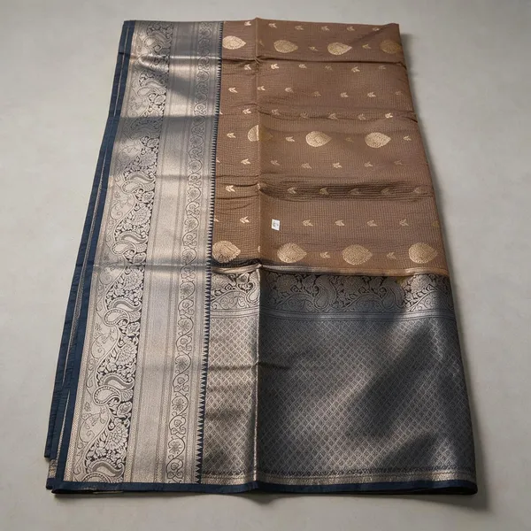 Brown_Zari_Border_Silk_And_Polyster_Saree_For_Women