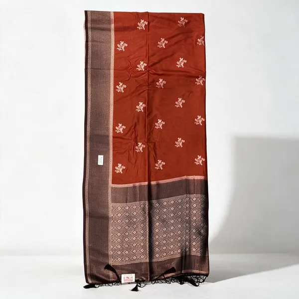 Brown_Zari_Border_Silk_And_Polyster_Saree_For_Women