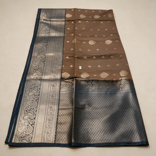 Brown_Zari_Border_Silk_And_Polyster_Saree_For_Women