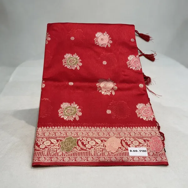 Red_Floral_Silk_And_Polyster_Saree_For_Women