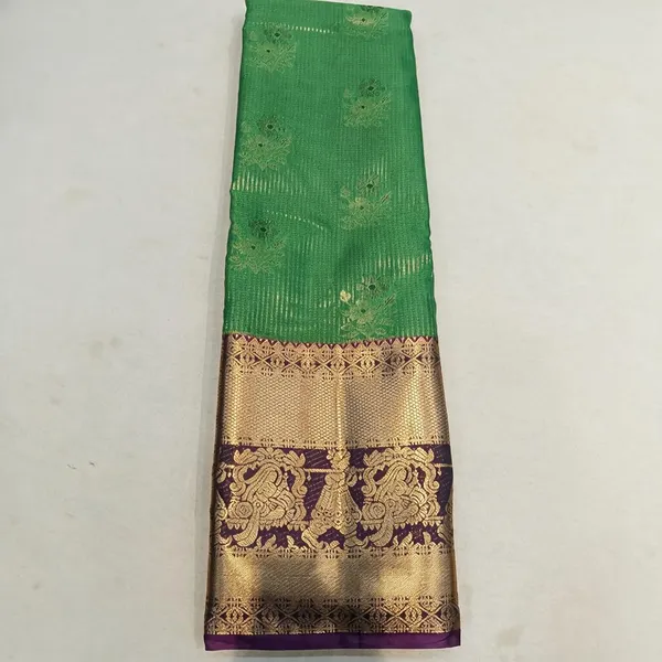Green_Silk_&_Polyster_Zari_Border_Saree_For_Women
