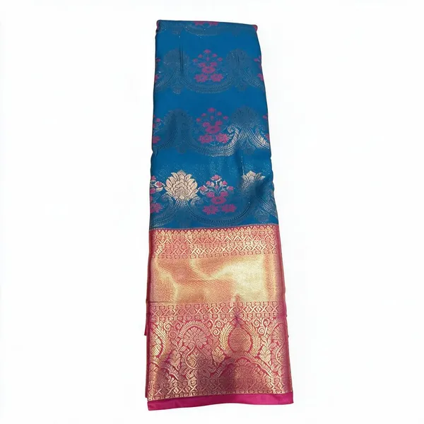 Green_Silk_&_Polyster_Zari_Border_Saree_For_Women